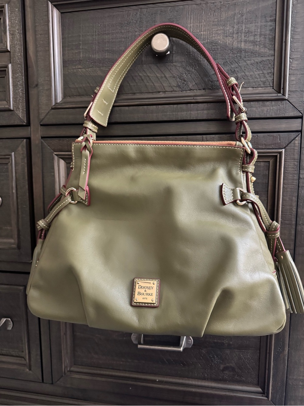 Dooney & Bourke Olive Leather Shoulder Bag
